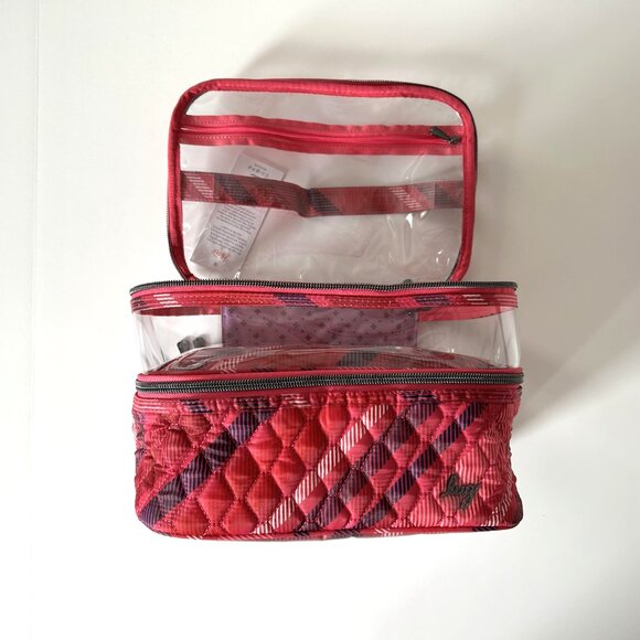 Lug Cosmetic Case with Clearview Top - Whoosh - QVC.com Lug Whoosh Clearview Cosmetic Case Berry Plaid